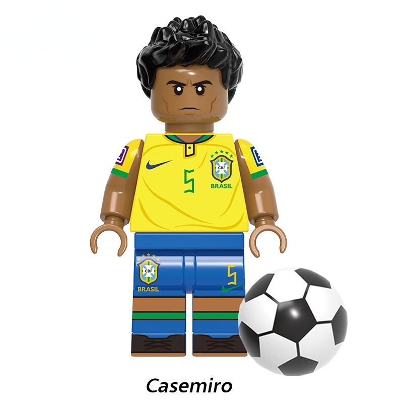 ใหม่ ฟิกเกอร์ตัวต่อ นักฟุตบอลชื่อดัง Messi Mbappe Ronaldo Maradona ขนาดเล็ก ของเล่นสําหรับเด็ก - รูปที่ 3