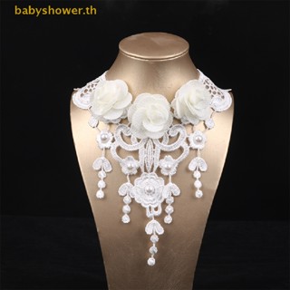 Shower โช้กเกอร์ลูกไม้ จี้คริสตัล สีดํา สไตล์วินเทจ คลาสสิก สําหรับผู้หญิง TH