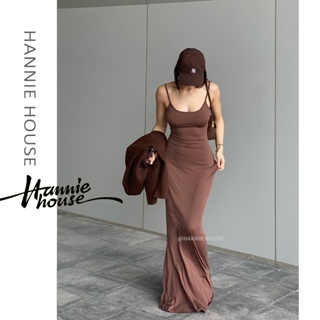 Hannie- ชุดเดรสบอดี้คอน สายสปาเก็ตตี้ สีพื้น สําหรับผู้หญิง