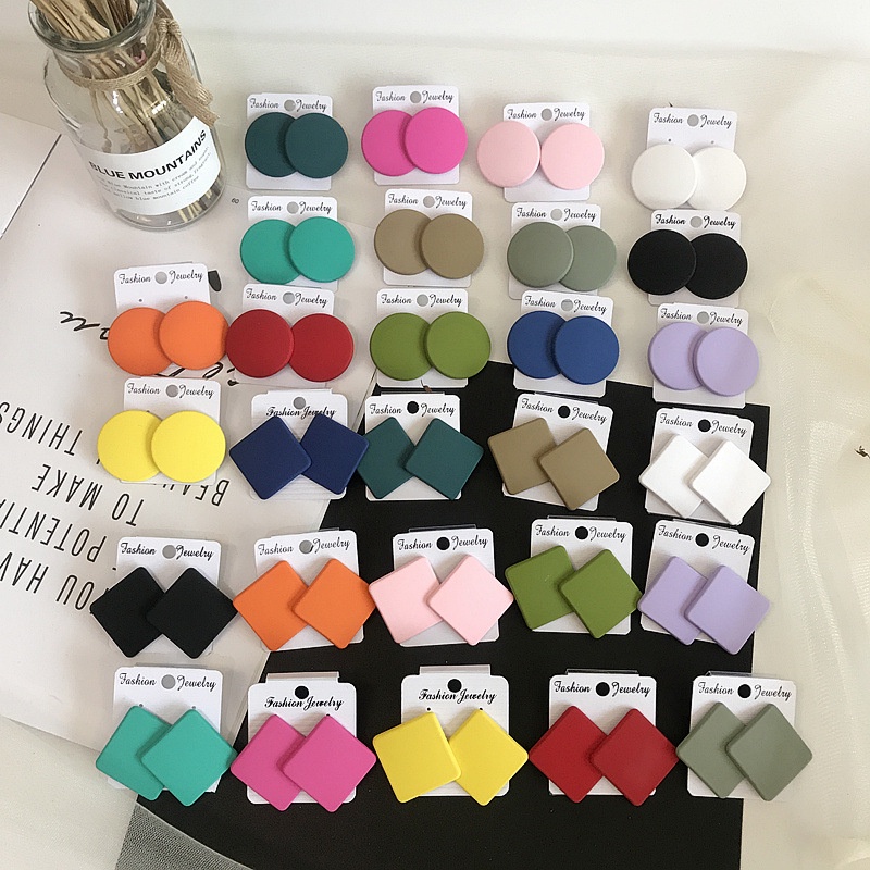 ต่างหูสตั๊ด อะคริลิค ทรงสี่เหลี่ยม ทรงเรขาคณิต สีแคนดี้ สไตล์เกาหลี สําหรับผู้หญิง ราคาถูก Shopee Lazada