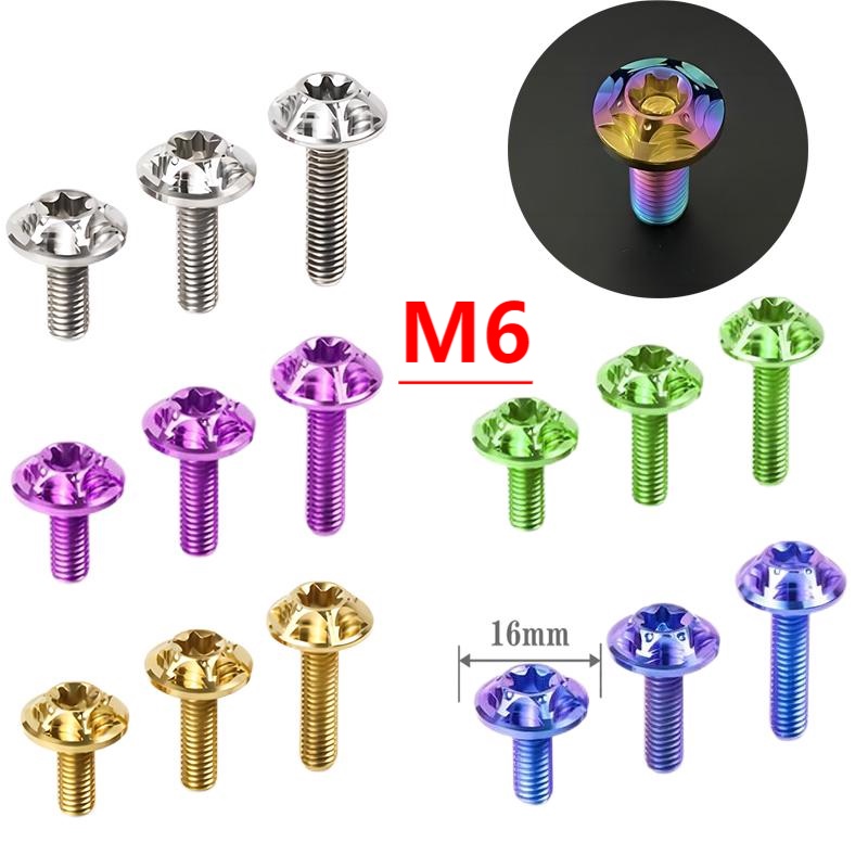 Gr5 TC4 สกรูไทเทเนียมอัลลอย CNC M6X15 20 25 30 มม. สําหรับตกแต่งรถจักรยานยนต์