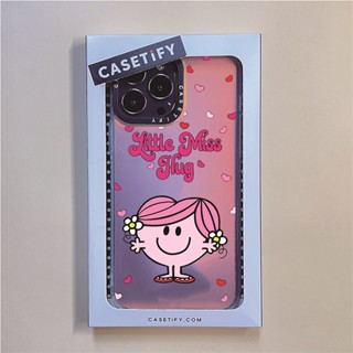 Casetify X Little Miss Hug เคสโทรศัพท์มือถือ PC TPU แข็ง ขอบลายเลเซอร์ สําหรับ IPhone 14 Pro MAX 14 Plus 13 Pro MAX 12 Pro MAX 11 Pro MAX XS MAX XR X