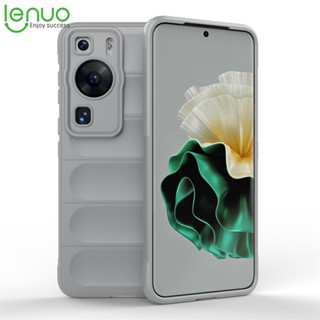 Lenuo เคสโทรศัพท์ ซิลิโคนนิ่ม แบบหนา กันกระแทก สีพื้น หรูหรา สําหรับ Huawei P60 Pro P60 Art 4G