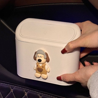 2023 Internet Hot Wallace and Gromit Cartoon Cute Car Trash Can Interior Trim Female Hanging Storage with Lid Cute car accessories for cars  Car decoration