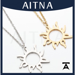 Aitna sunshine สร้อยคอโซ่ สเตนเลส จี้ดวงอาทิตย์ สีเงิน