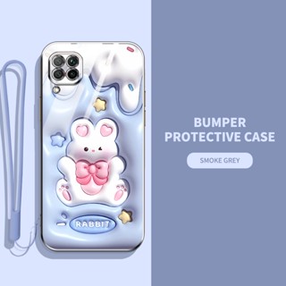 เคสโทรศัพท์มือถือ ซิลิโคนนิ่ม TPU ลายการ์ตูนกระต่าย ไดโนเสาร์ 3D พร้อมสายคล้อง สําหรับ Huawei Nova 7i Huawei Nova 6SE