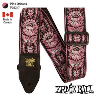 ERNIE BALL® P05347 Pink Orleans Guitar Strap สายสะพายกีตาร์ 3in1 ลวดลายศิลปะ สำหรับกีตาร์โปร่ง/กีตาร์ไฟฟ้า/กีตาร์เบส รุ่น Classic Jacquard ** Made in Canada **