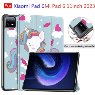 เคสแท็บเล็ต หนัง PU พับได้ ปรับได้ สําหรับ Xiaomi Pad 6 Mi Pad 6 11 นิ้ว 2023