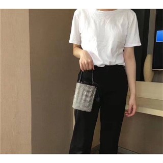 กระเป๋า Crystal Bucket with Crossbody Bag ( Size 6 inch ) กระเป๋าสะพาย กระเป๋าถือ กระเป๋าสะพายข้าง คริสตัล วิบวับ แฟชั่น