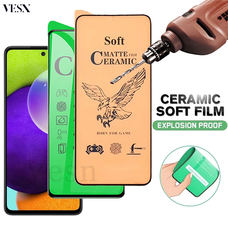 ฟิล์มเซรามิก แบบใส เต็มจอของแท้ ฟิล์มกันรอย ฟิล์มพลาสติก ไม่แตก Samsung ss Galaxy A02 A02s A22 A12 A