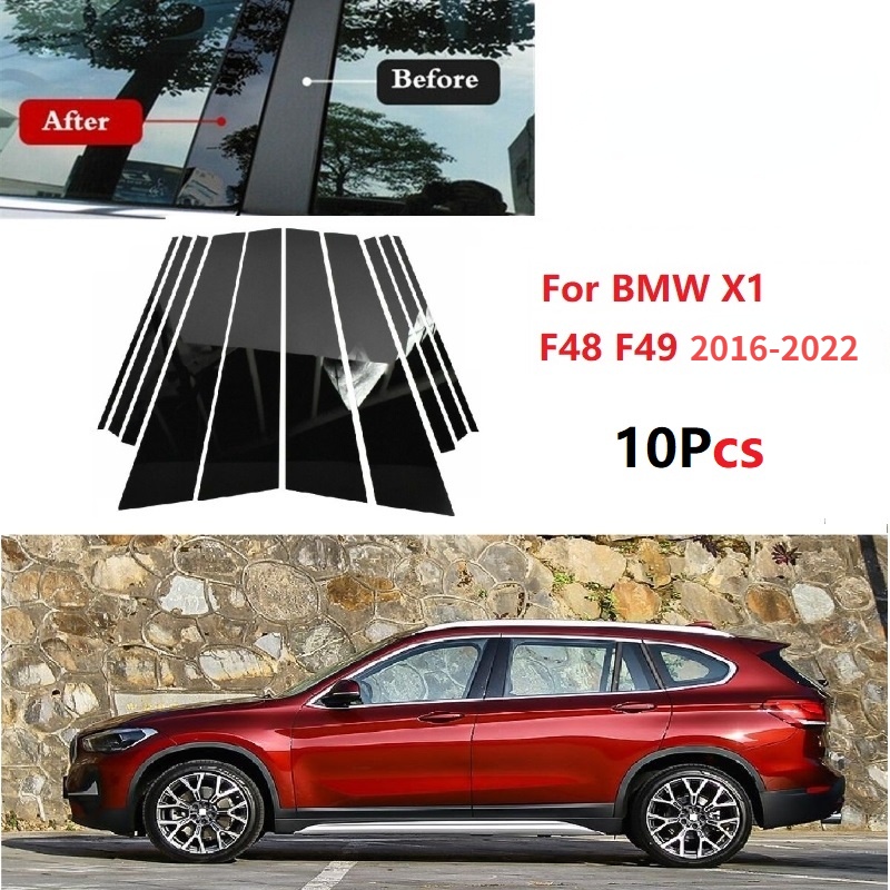 1 ชุดเคลือบเงาสีดํารถประตูหน้าต่างคอลัมน์ศูนย์ BC เสาโพสต์สติกเกอร์ Trim กระจกตกแต่งฟิล์มสําหรับ BMW X1 E84 2010-2015 F48 F48lci 2016-2022 อุปกรณ์เสริม