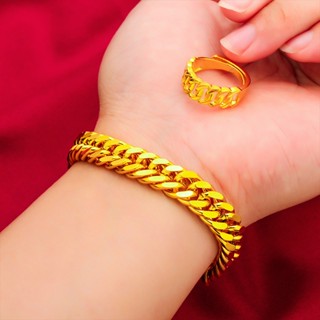 Ga เครื่องประดับ สร้อยข้อมือ ชุบ 10 มม. 24K แฟชั่นเกาหลี คลาสสิก สําหรับผู้ชาย