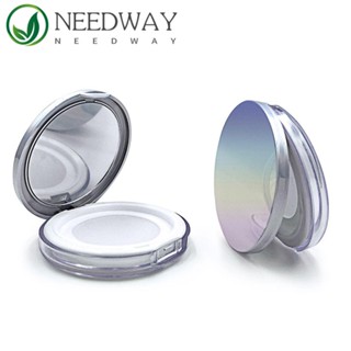 Needway กระปุกใส่แป้งฝุ่น แป้งฝุ่น ทรงกลม แบบพกพา พร้อมพัฟแต่งหน้า