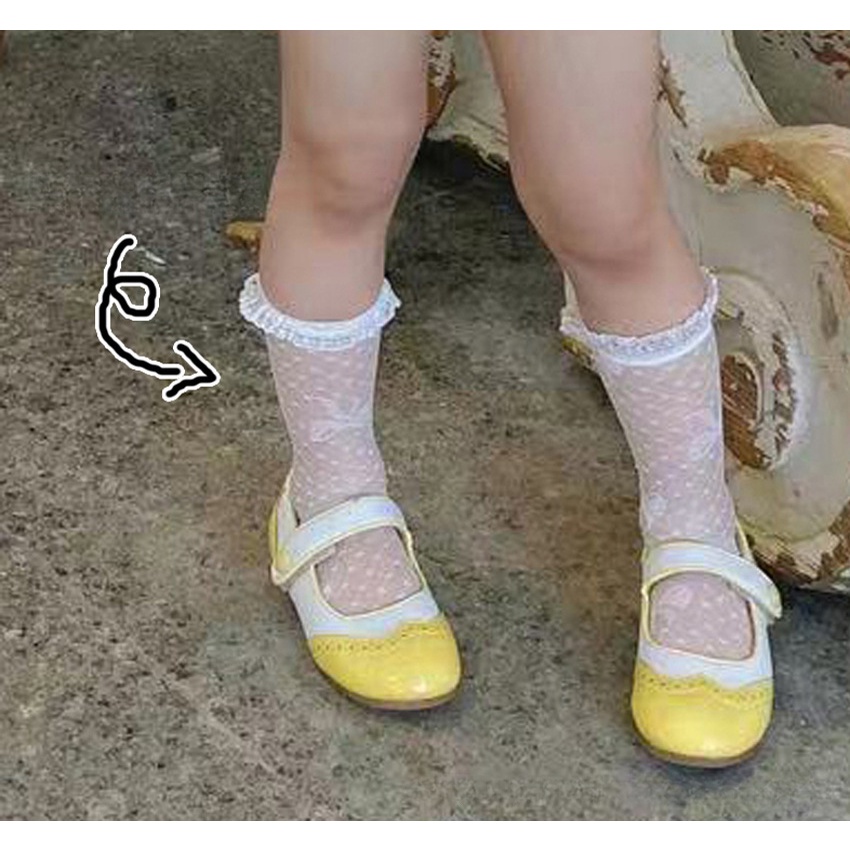 ถุงเท้าผ้าตาข่าย แต่งลูกไม้ แฟชั่นฤดูร้อน สําหรับเด็กผู้หญิง