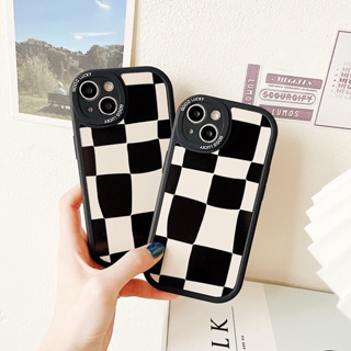 Black Plaid Mobile Phone Case Silicone Soft Case Suitable Compatible For iPhone 14 13 12 11 Pro Max X XR Xs Max 8 7 Plus SE 14pro 12pro 11promax 8plus 7P