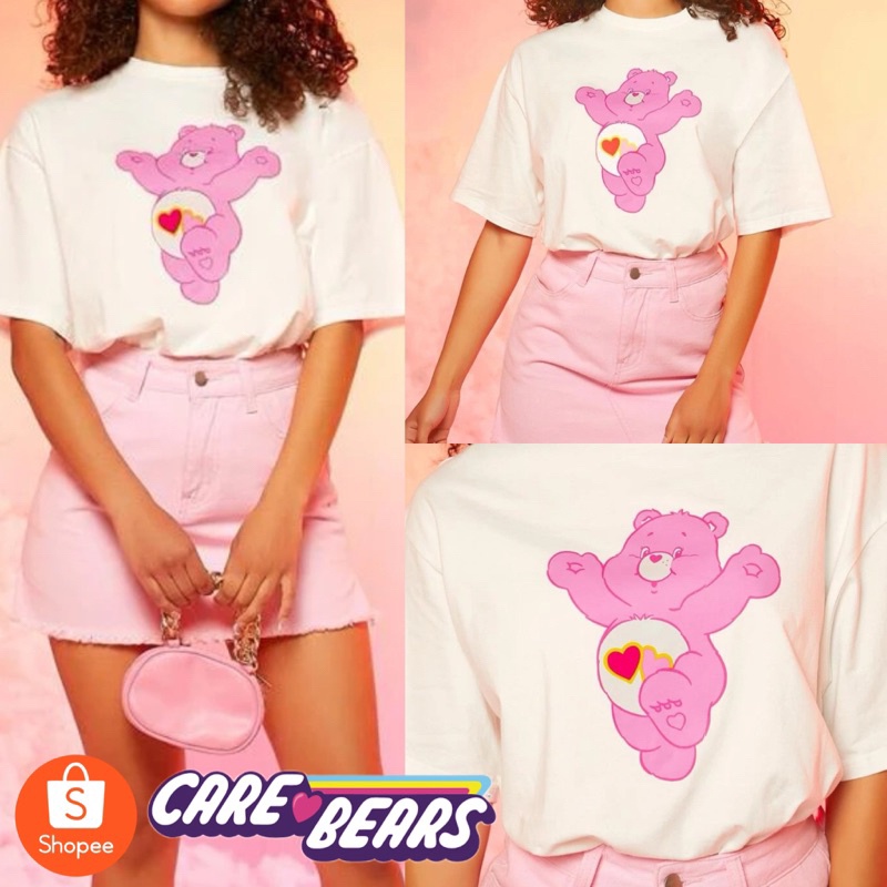 Care Bears แท้💯เสื้อยืด แคร์แบร์ หมี ชมพู การ์ตูน  พร้อมส่ง✨