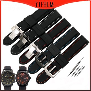 Yifilm สายนาฬิกาข้อมือซิลิโคน 22 มม. 24 มม. กันน้ํา แบบเปลี่ยน สําหรับ Seiko