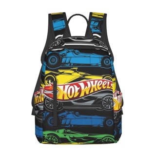 Hot Wheels กระเป๋าเป้สะพายหลัง ใส่หนังสือ 14.7 นิ้ว มีซิป ทนทาน สําหรับนักเรียน เดินทาง