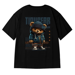 【ไซซ์ M-8xl】เสื้อยืดแขนสั้น ผ้าฝ้าย พิมพ์ลายหมี ขนาดใหญ่ สไตล์อเมริกันวินเทจ สําหรับผู้ชาย