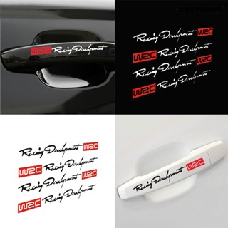 [CICI] สติกเกอร์ WRC สําหรับติดมือจับประตูรถยนต์ 4 ชิ้น