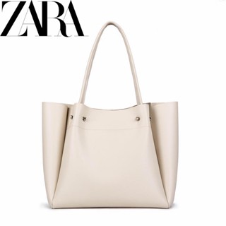 Zara กระเป๋าถือ กระเป๋าสะพายไหล่ กระเป๋าช้อปปิ้ง ทรงโท้ท ความจุขนาดใหญ่ เรียบง่าย สําหรับผู้หญิง 2023