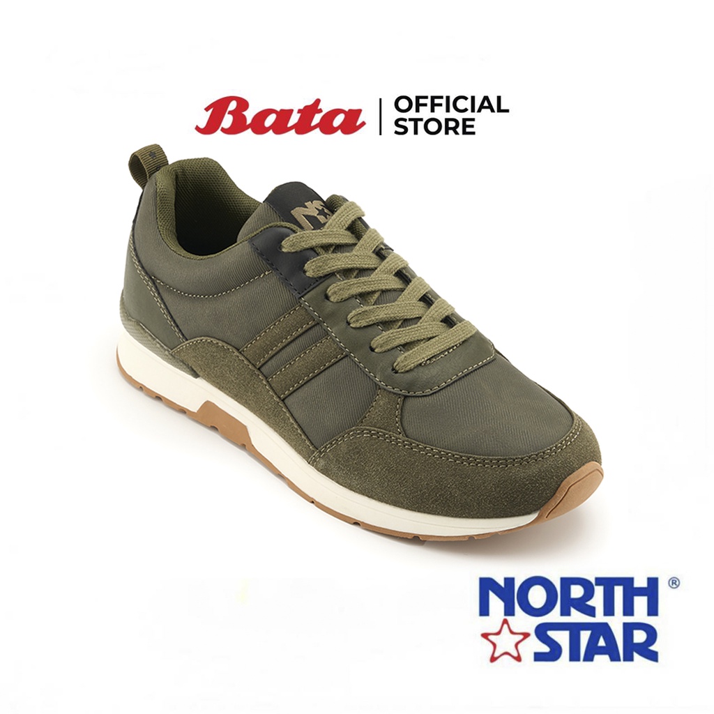 Bata บาจา ยี่ห้อ North Star รองเท้าผ้าใบแบบผูกเชือก รองเท้าผ้าใบแฟชั่น สนีกเกอร์ สำหรับผู้ชาย สีเขียว 8217784