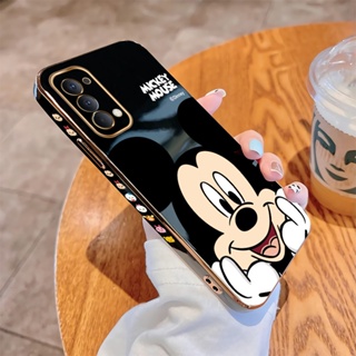 เคส OPPO Reno 2 Z Reno3 Pro 4G 5G Reno4 ใหม่ เคสโทรศัพท์มือถือชุบไฟฟ้า แบบนิ่ม ลายมิกกี้ ทรงสี่เหลี่ยม หรูหรา