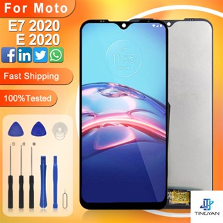 แผงหน้าจอสัมผัส LCD ดิจิไทเซอร์ พร้อมกรอบ สําหรับ Motorola E7 2020 Moto E 2020 1 ชิ้น