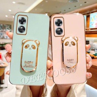 ใหม่ เคสโทรศัพท์มือถือแบบนิ่ม ลายหมีน่ารัก พร้อมที่ตั้งวาง สําหรับ OPPO A58 A78 4G 2023 A58