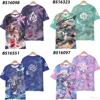 Honkai เสื้อยืดแขนสั้น คอสเพลย์ พิมพ์ลายอนิเมะ Star Rail Himeko March 7th 3D พลัสไซซ์