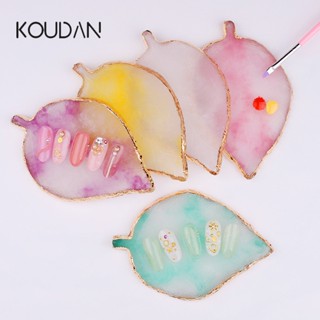 Koudan พาเลทเรซิ่น รูปใบไม้ธรรมชาติ สําหรับตกแต่งเล็บเจล