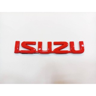 โลโก้ ISUZU สีแดง แปะท้ายกะบะ13.5×2.5cm ( เล็ก ) จัดส่งเร้ว จัดส่งเร้ว