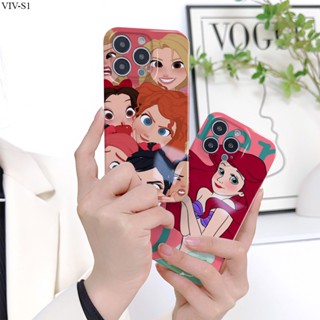 VIVO V25 V23 V20 S1 T1 Pro 5G เคสวีโว่ สำหรับ Case Cartoon Disney Princess เคส เคสโทรศัพท์ เคสมือถือ Full Cover Hard Phone Cases Casing