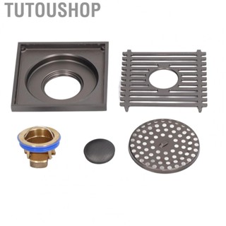 Tutoushop Shower Floor Drain Copper Odorproof Large Displacement Floor Drain Set New