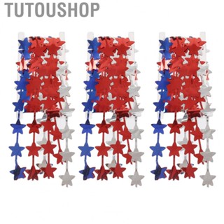 Tutoushop 3Pcs Fringe Curtains Independence Day Backdrop For Party Decoration