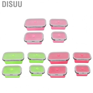 Disuu 4pcs Silicone  Storage Container Portable Kitchen Collapsible Lunch Box Meal Container for Men Women hot