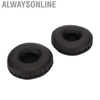 Alwaysonline Ear Cushion Pads  Universal Black Artificial Leather Replacement Ear Pads  for 70mm Headphones