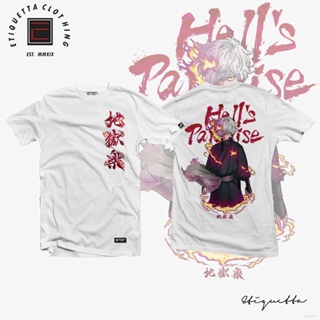 เสื้อยืดแขนสั้นลําลอง พิมพ์ลายอนิเมะ Hells Paradise Jigokuraku สไตล์ฮาราจูกุ สําหรับผู้ชาย และผู้หญิง