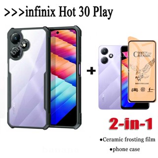 2 in 1 เคสโทรศัพท์มือถือ อะคริลิค พร้อมฟิล์มเซรามิก สําหรับ infinix Hot 30play Hot 30i Hot 30