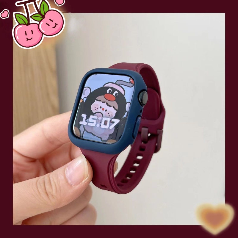 สายนาฬิกาข้อมือซิลิโคน สําหรับ Apple watch band 44 มม. 40 มม. 38 42 ultra 49 correa iWatch series 6 se 5 4 3 7 8 45 41 มม.