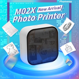 Phomemo M02X เครื่องพิมพ์ภาพถ่าย 203dpi แบบพกพา ชาร์จเร็ว ใช้งานได้นาน