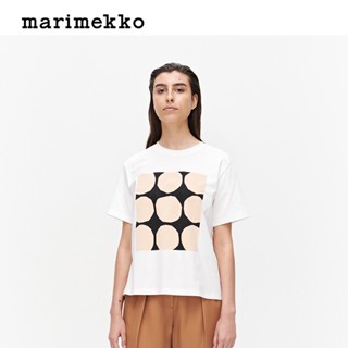 【ใหม่】เสื้อยืดแขนสั้นลําลอง ผ้าฝ้าย พิมพ์ลาย VAIKUTUS Marimekko แฟชั่นสไตล์นอร์ดิก