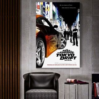 โปสเตอร์ภาพวาดผ้าใบ รูปภาพยนตร์ The Fast and The Furious tokyo Drift สําหรับตกแต่งผนังห้องนอน ห้องนั่งเล่น