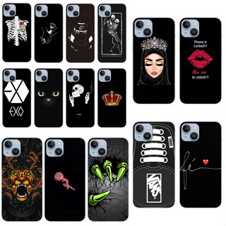 H4 Apple Iphone 14 plus เคส TPU นิ่ม ซิลิโคน ป้องกัน เคสโทรศัพท์ เคสโทรศัพท์ สีดํา