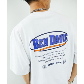  พิมพ์ลาย เสื้อยืดแขนสั้น ผ้าฝ้าย พิมพ์ลาย BEN DAVIS สําหรับผู้ชาย