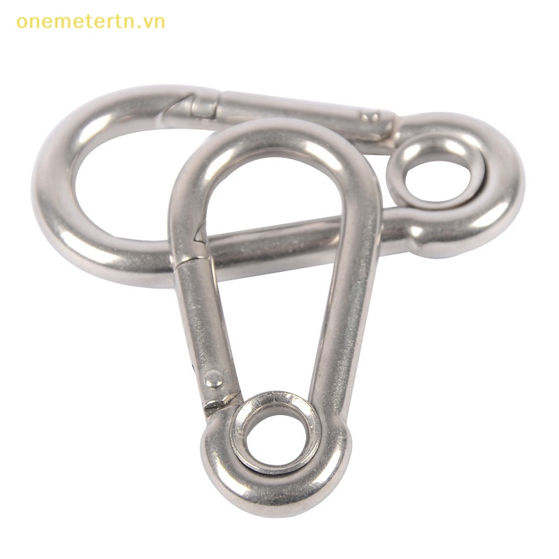 Onemetertn M4 M5 M6 M7 M8 สแตนเลส Carabiner Carbine Snap Hook พร้อมตาไก่สปริงหัวเข็มขัดแหวน VN