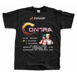 Gildan - Contra Nes เสื้อยืดลําลองสีดํา Arcade Famicom Nes V