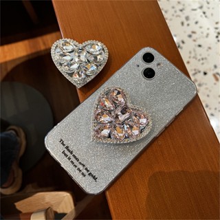 หรูหรา 3D เพชร หัวใจ จับโทรศัพท์ Tok Griptok เกาหลี ที่วาง สําหรับ iPhone 14 Samsung อุปกรณ์เสริม สากล ที่วางโทรศัพท์