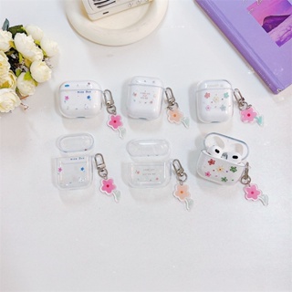 เคสหูฟังบลูทูธ แบบนิ่ม ลายดอกไม้น่ารัก สําหรับ Airpods 1 2 3 Pro 2