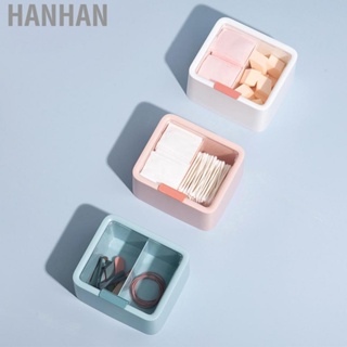 Hanhan Lipstick Storage Box Large  Double Layer Grid Design Transparent Storage Box with Lid for Home Office